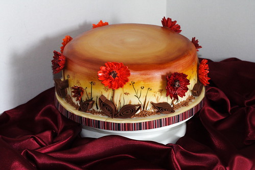 Fall flowers cake0019