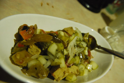 Leftover veggie curry with pickles