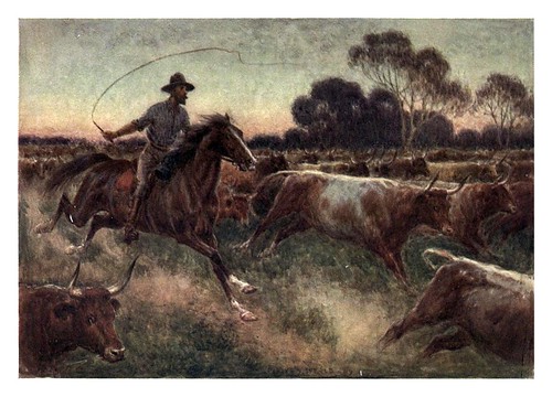 012-Arreando ganado al alba-Australia (1910)-Percy F. Spence
