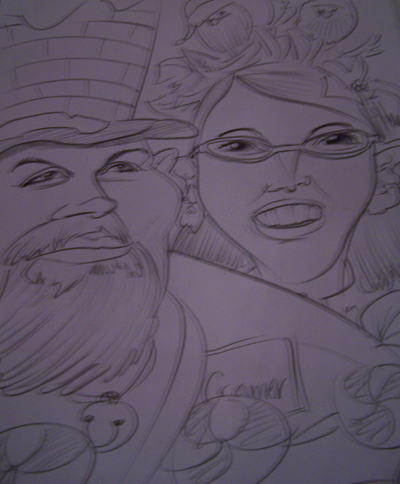 live caricatures Christmas Party