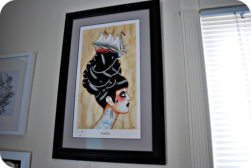 "Marie," home from the framers!