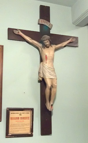 Old Saint Ferdinand's Shrine, in Florissant, Missouri - mission crucifix 2