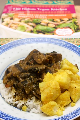 creamy mushroom curry + curried potatoes