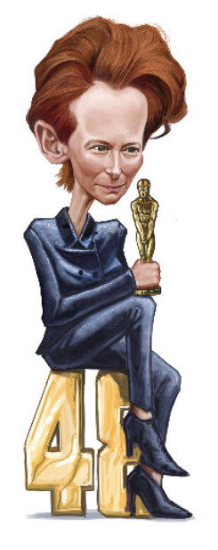 digital caricature of Tilda Swinton - 8
