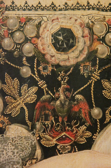Jewellery detail of Queen Elizabeth I, attributed to Nicholas Hilliard, about 1572-5