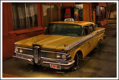Yellow Edsel Cab - HDR