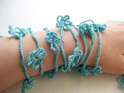 Turquoise crocheted lariat