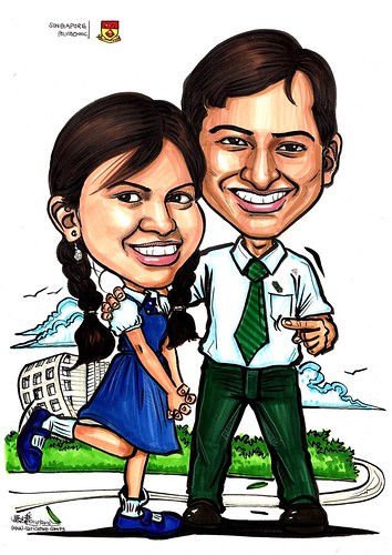 Couple caricatures @ Singapore Polytechnics A3