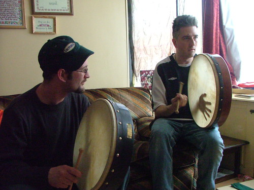devon and jon playing drum