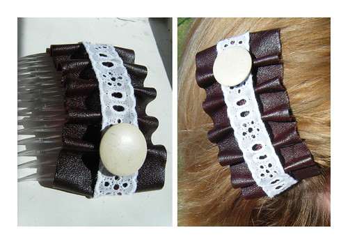 Scrap leather hair combs 3