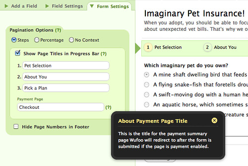 You can customize the title of the payment page in the Form Settings