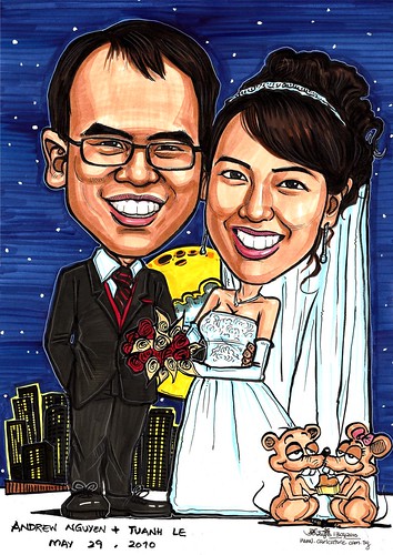 wedding couple caricatures @ Minneapolis A3
