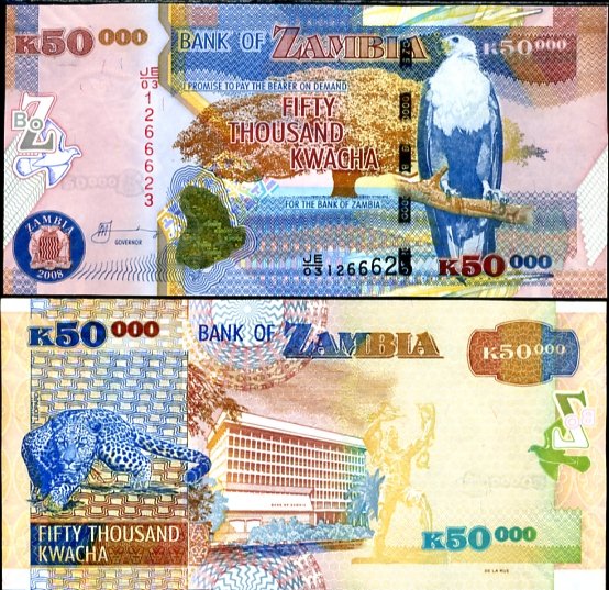 50000 Kwacha Zambia 2008, P48