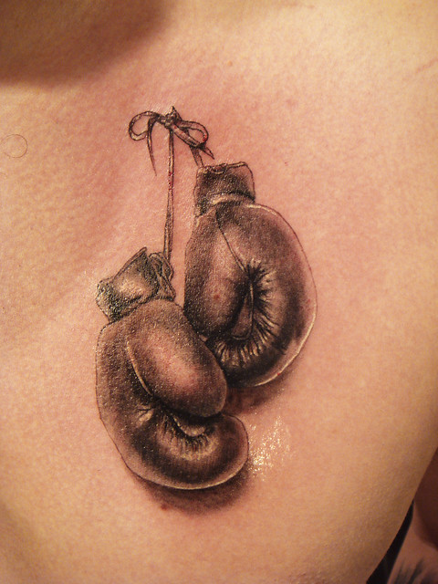 Boxing gloves Tattoo. Miguel Angel Custom Tattoo Artist