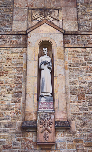Saint Meinrad Archabbey, in Saint Meinrad, Indiana, USA - statue of Saint Bede the Venerable