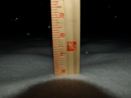 First official Snowmageddon reading 5 5/8 inches (3 3/8 inches new)