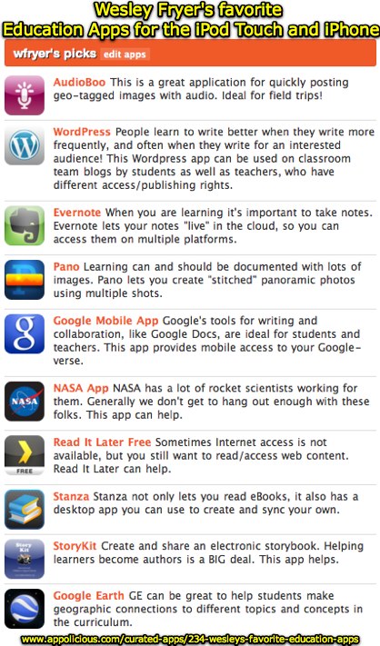 Best iPhone Apps: Wesley's Favorite Education Apps by wfryer | Appolicious ™ iPhone App Directory