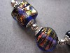 Deep Blue and Copper Dichroic Glass Bead Bracelet (detail)