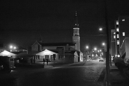 View of Saint Peter Church from Main Street, in Saint Charles, Missouri, USA