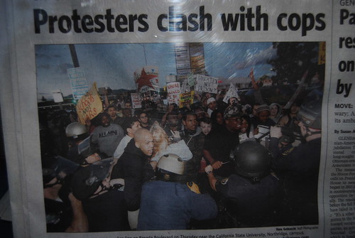 Protesters clash with cops!