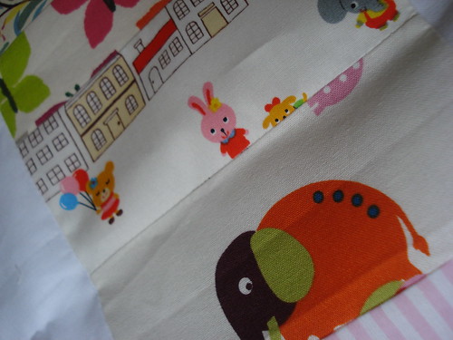 colour baby quilt top detail