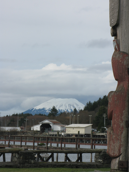 Mount Edgecumbe from Totem Square, Sitka, Alaska
