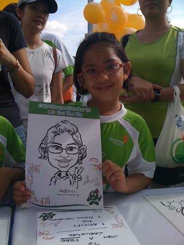 caricature live sketching for Cold Storage Kids Run 2010 - 4