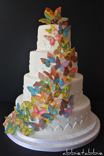 wedding messages Butterfly Wedding Cake by abbietabbie