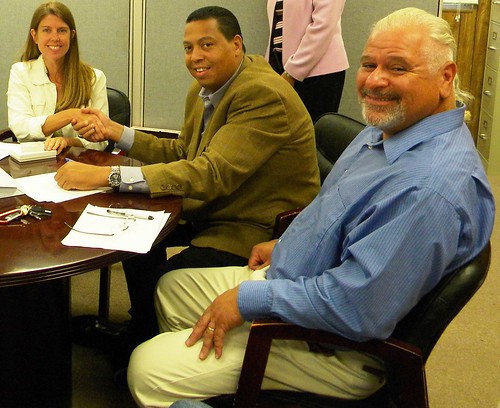 Signing the loan: Picture (L-R) USDA RD Business and Cooperative Specialist Jennifer Lerch, Tribe Chairman Cedric Cromwell and Tribe Treasurer Mark Harding.”
