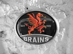 Wales Pub Sign for Brains Beer