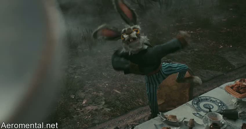 Alice in Wonderland March Hare throwing