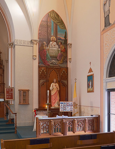 Saint Francis of Assisi Roman Catholic Church, in Aviston, Illinois, USA - altar of the Sacred Heart of Jesus