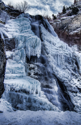 フリー画像|自然風景|滝の風景|氷|HDR画像|アメリカ風景|フリー素材|