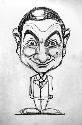 Mr Bean caricature in pencil demo 2