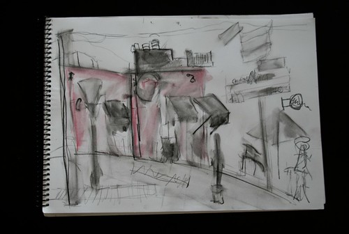 "Street Scene in Palermo Soho" - Pencil on Paper - 11"x14"