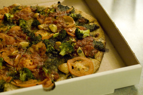 our first takeout vegan pizza