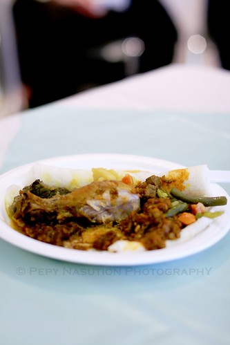 Ethiopian Food on My Plate (Injera, Wat and Tibs)