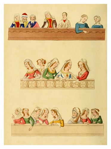 011-Tocados del siglo XIV-Dresses and decorations of the Middle Ages 1843- Henry Shaw