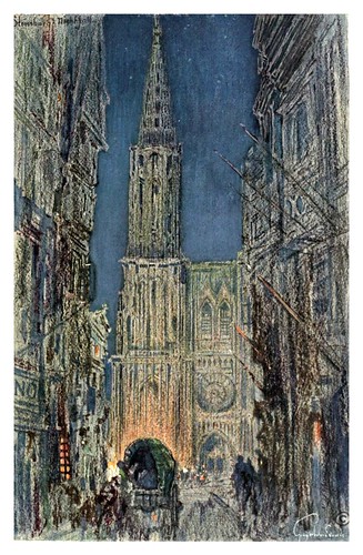 002-Catedral de Estrasburgo al anochecer-Alsace-Lorraine-1918- Edwards George Wharton