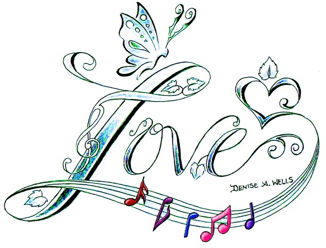 "Love Song" Tattoo Design by ♫Denise A. Wells♫