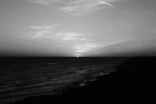 sunset at crystal cove (b/w)