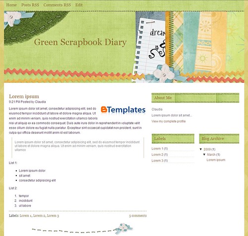 Green Scrapbook Diary