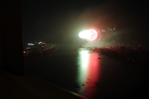 Fireworks for Kim Il Sung's Birthday, Pyongyang.