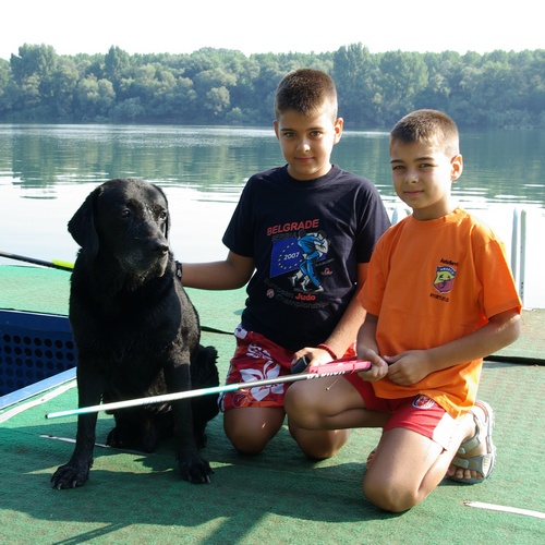 with my nephews, Sava river