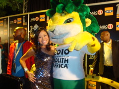 Jen Su with Zakumi, the World Cup 2010 mascot ...