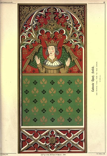 015-Panel en madera pintada reja de la Iglesia Carbrooke-Norfolk-Gothic ornaments.. 1848-50-)- Kellaway Colling