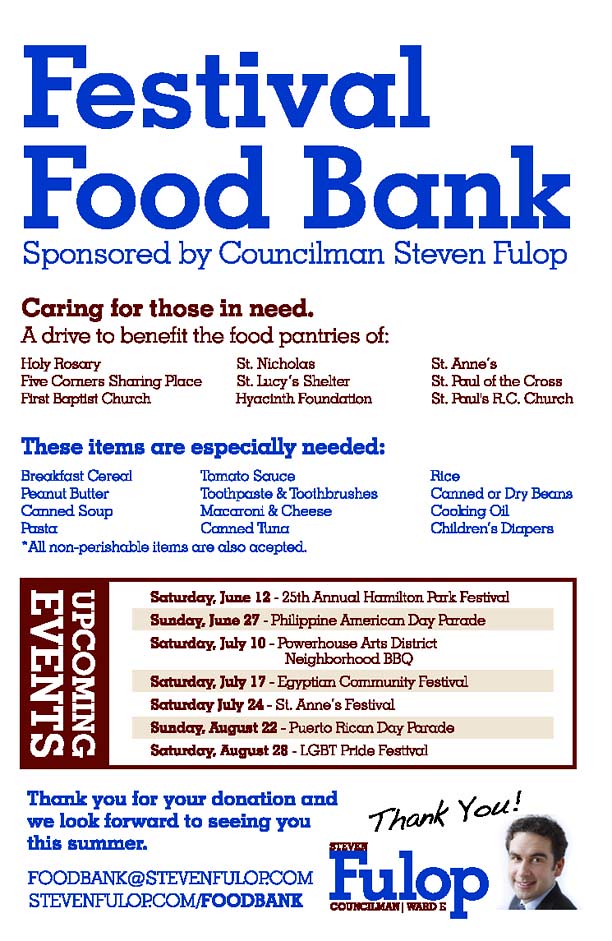 Festival Food Bank-Sponsored by Councilman Steven Fulop