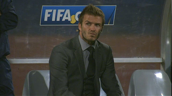 Thumb La cara de enojo de David Beckham cuando Estados Unidos empató a Inglaterra