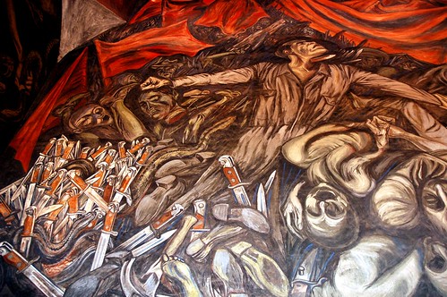 Knives, hammers, red flags, and corpses, the truths of war, pain, José Clemente Orozco Mural, Governor's Palace, (Palacio de Gobierno built in 1774), Guadalajara, Jalisco, Mexico by Wonderlane