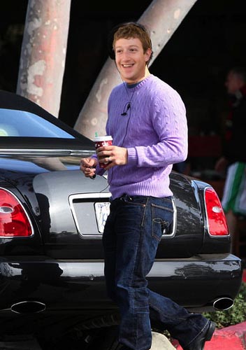 Mark Zuckerberg in a Bentley